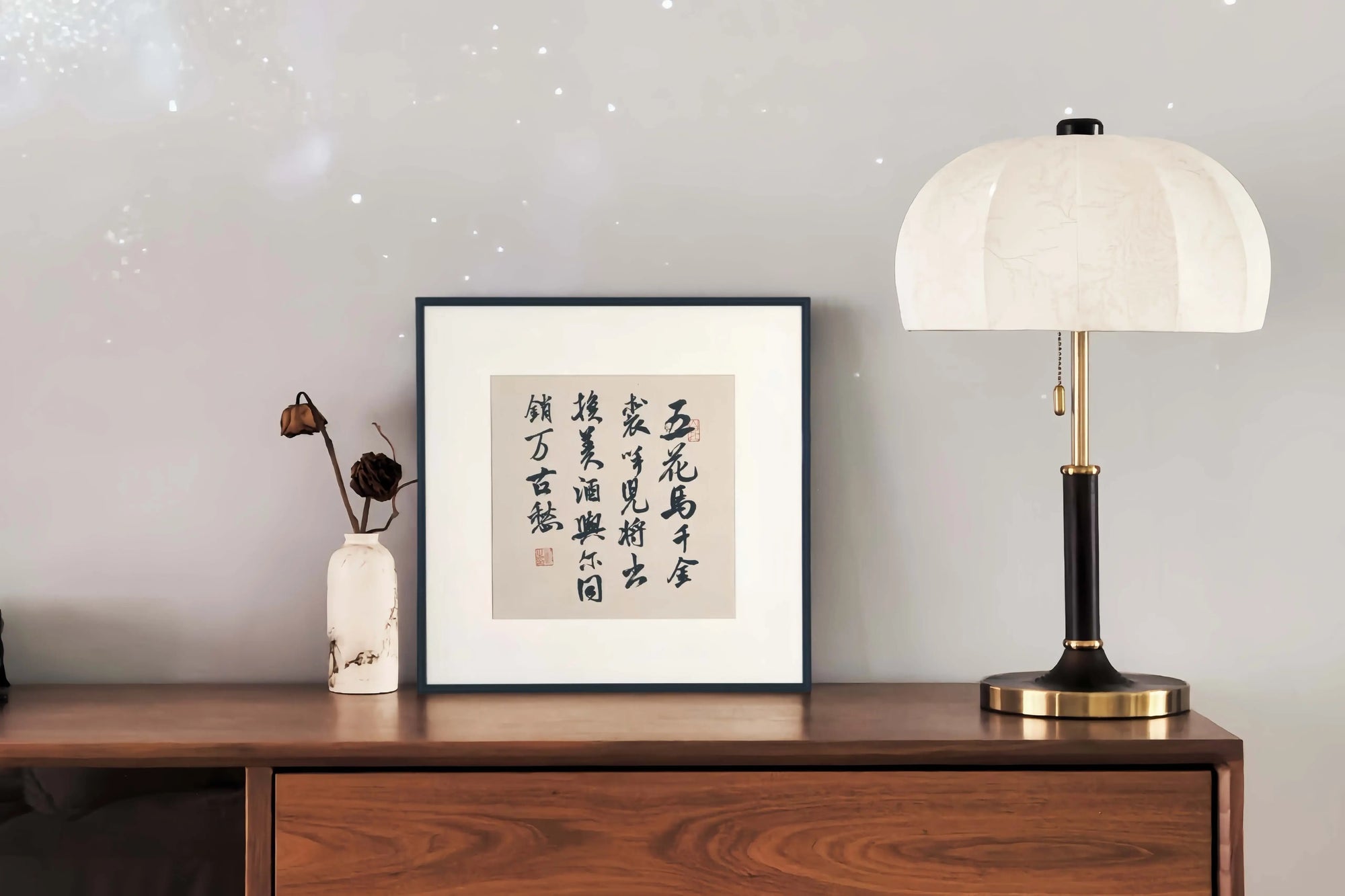 Heroism handwritten Chinese calligraphy wall art framed decor 