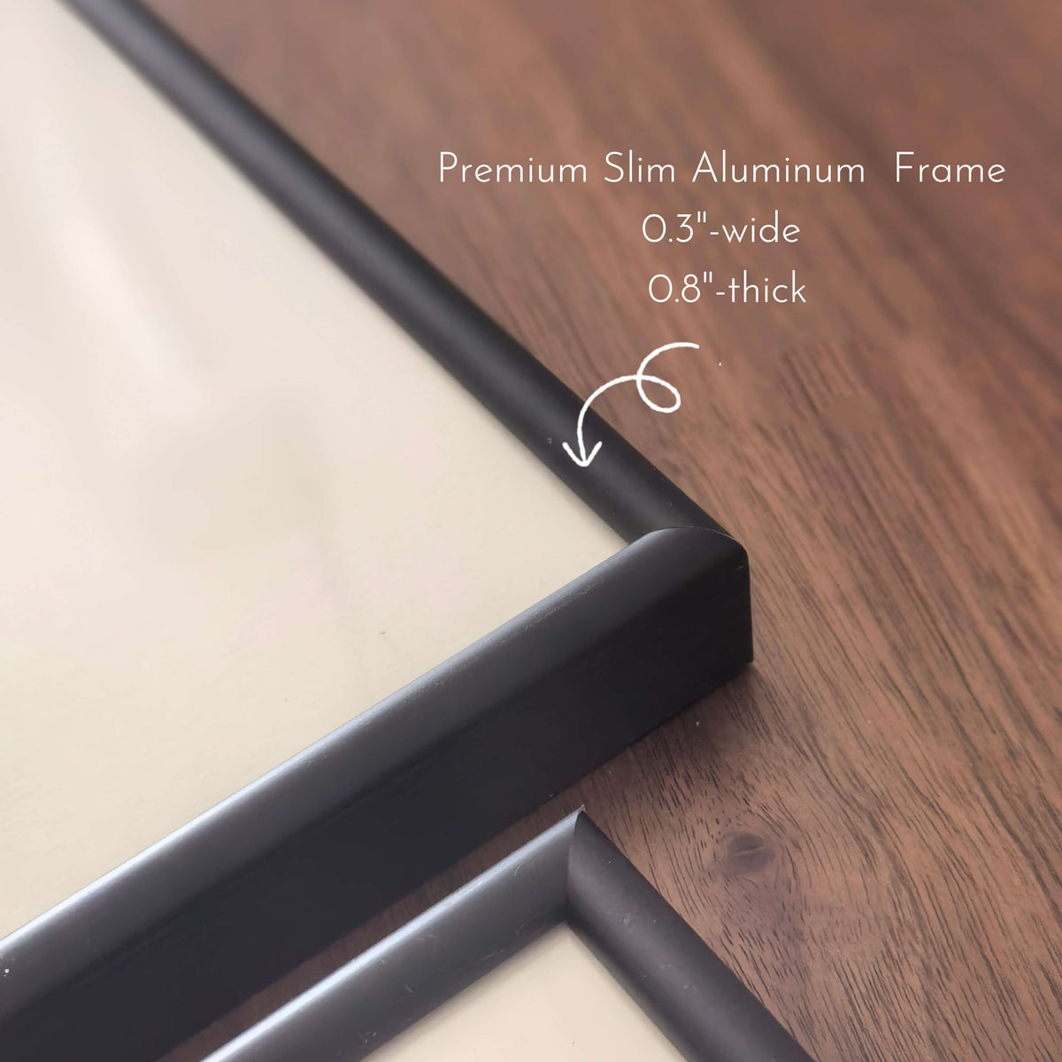 FEIverse 14"x14" Handmade Chinese Calligraphy – Two-Character Art, Slim Aluminum Frame, Wall or Table Display (“Supreme Good”)