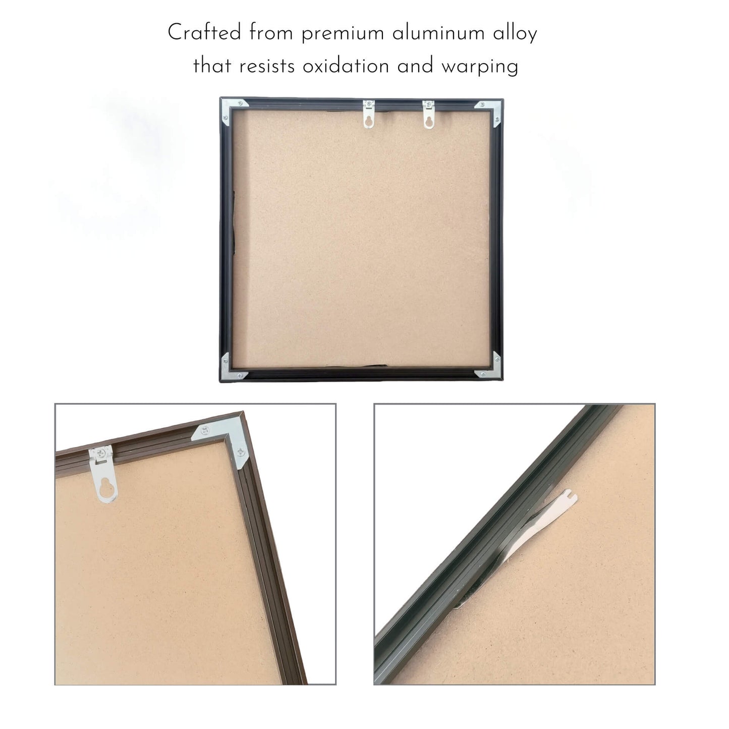 14"x14" Handmade Chinese Calligraphy – Two-Character Art, Slim Aluminum Frame, Wall or Table Display (“Supreme Good”)