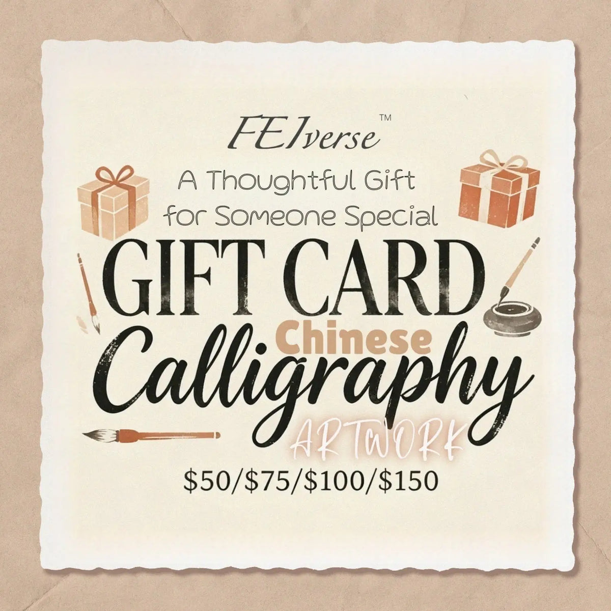 FEIverse Gift Card – Handmade Chinese Calligraphy Wall Art