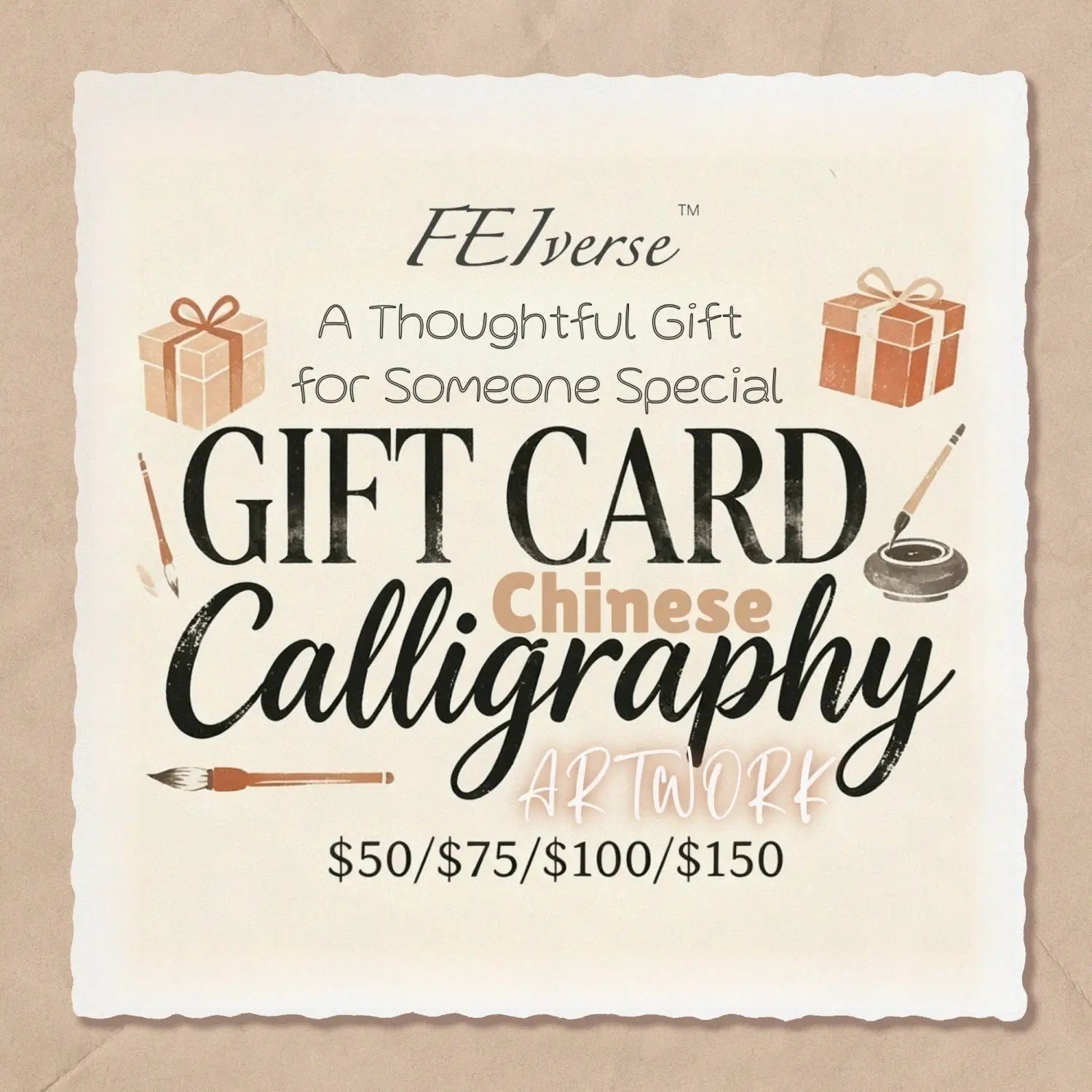 FEIverse Gift Card – Handmade Chinese Calligraphy Wall Art