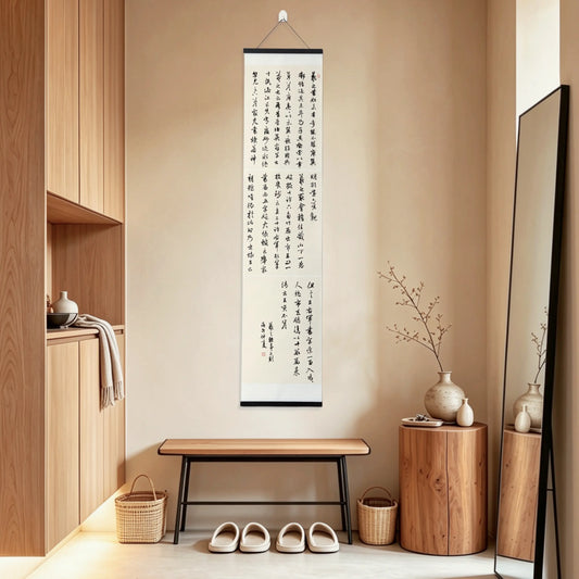 Wang Xizhi: Two Anecdotes – Handmade Chinese Calligraphy Hanging Scroll | FEIverse